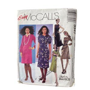 Y2K Easy McCalls 3347 Misses Dresses Sewing Pattern Size DD 12-14-16-18 2001 CUT